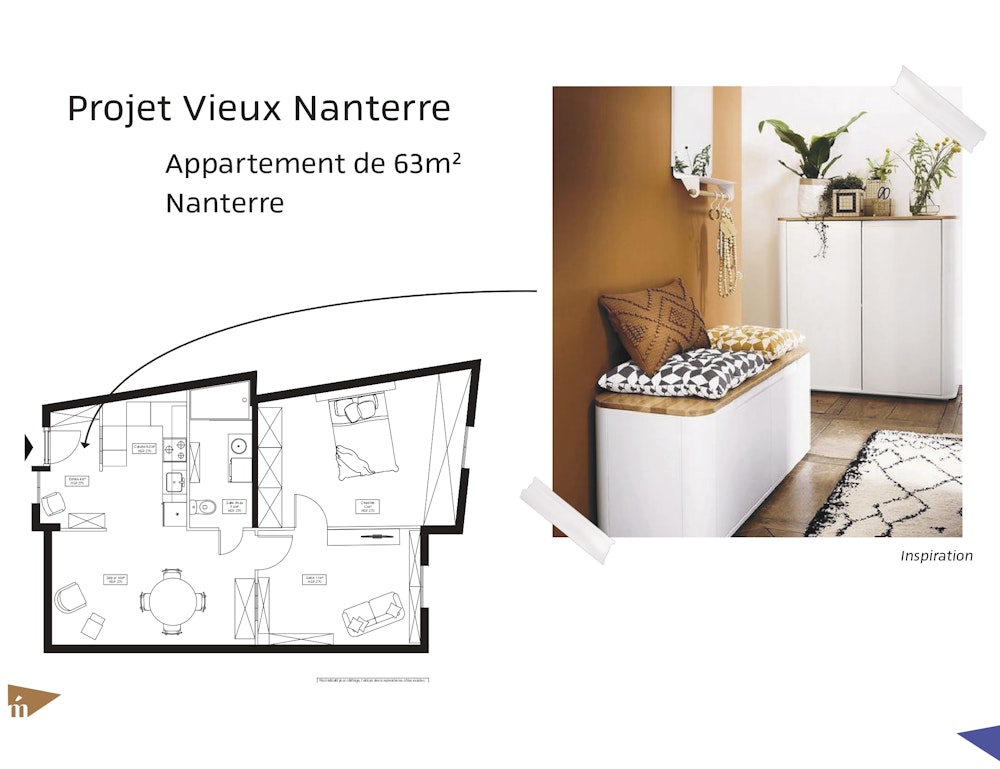 photo Projet Vieux Nanterre - 63m² Léa Mast - Architecte d'intérieur hemea
