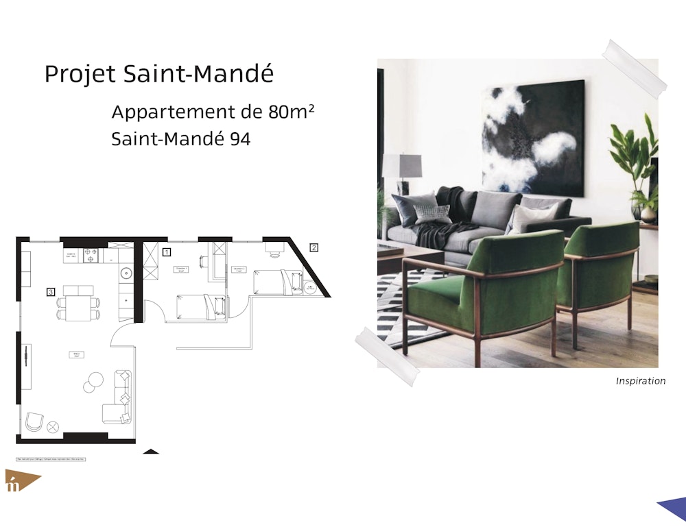 photo Projet Saint-Mandé - Appartement 80 m² - Saint-Mandé Léa Mast - Architecte d'intérieur hemea