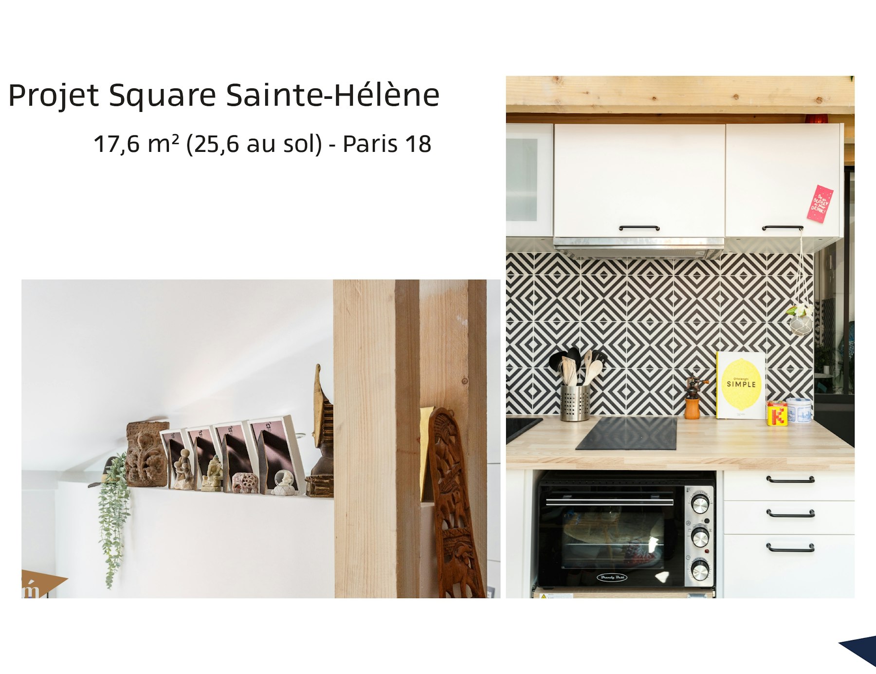 photo Projet Square Sainte-Hélène - 17m² (25,6m² au sol) - Paris 18 Léa Mast - Architecte hemea