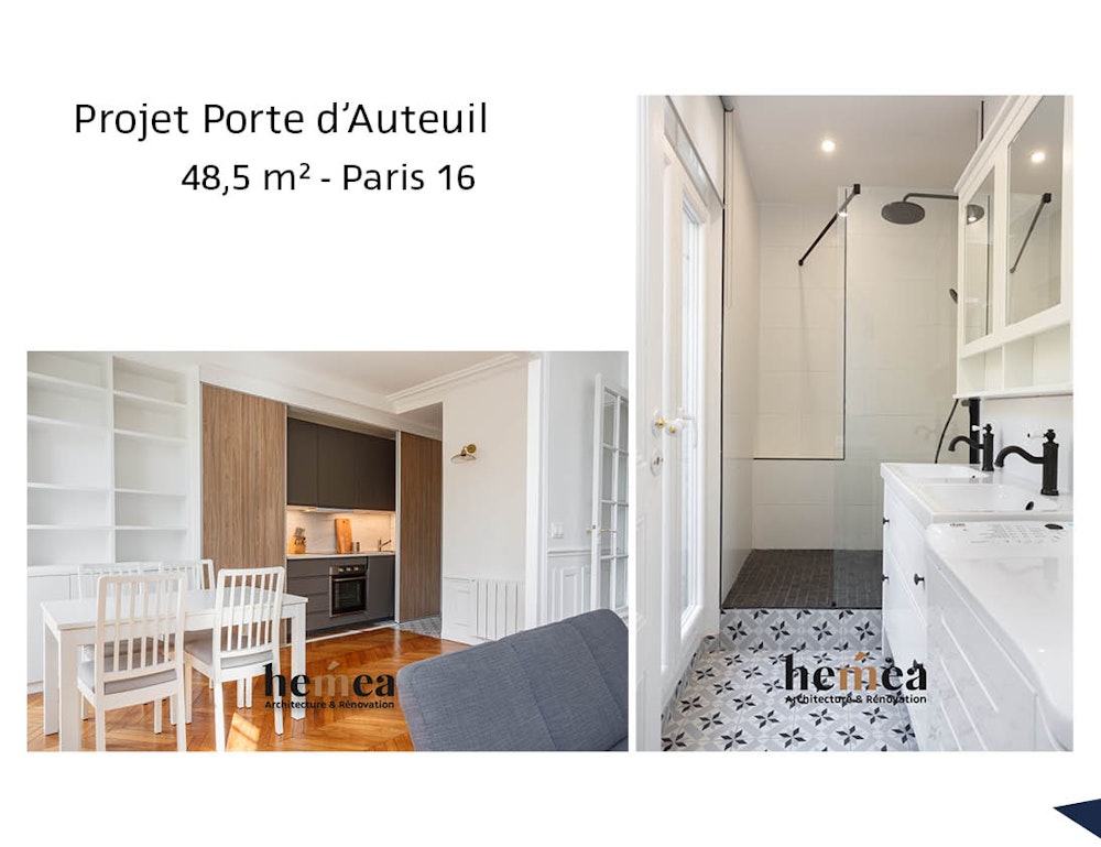 photo Projet Porte d'Auteuil - 48,5m² - Paris 16 Léa Mast - Architecte d'intérieur hemea