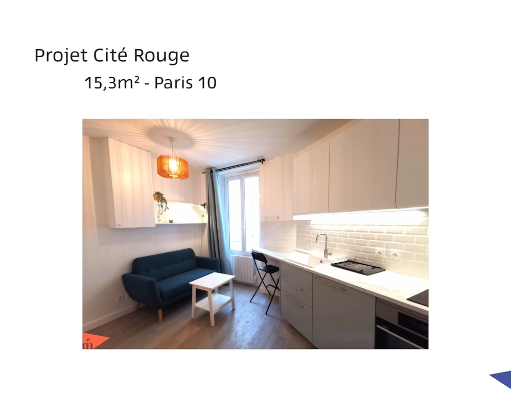 photo Projet Cité Rouge - Studio 15,3m² - Paris 10 Léa Mast - Architecte d'intérieur hemea