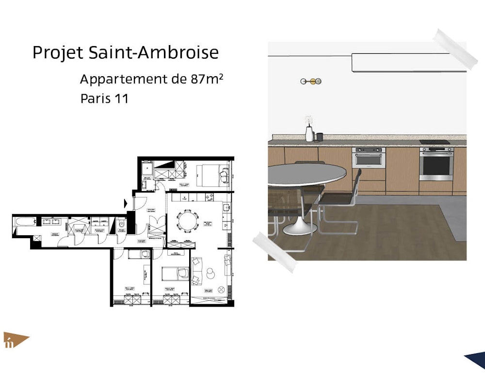 photo Projet Saint-Ambroise - 87m² - Paris 11 Léa Mast - Architecte d'intérieur hemea