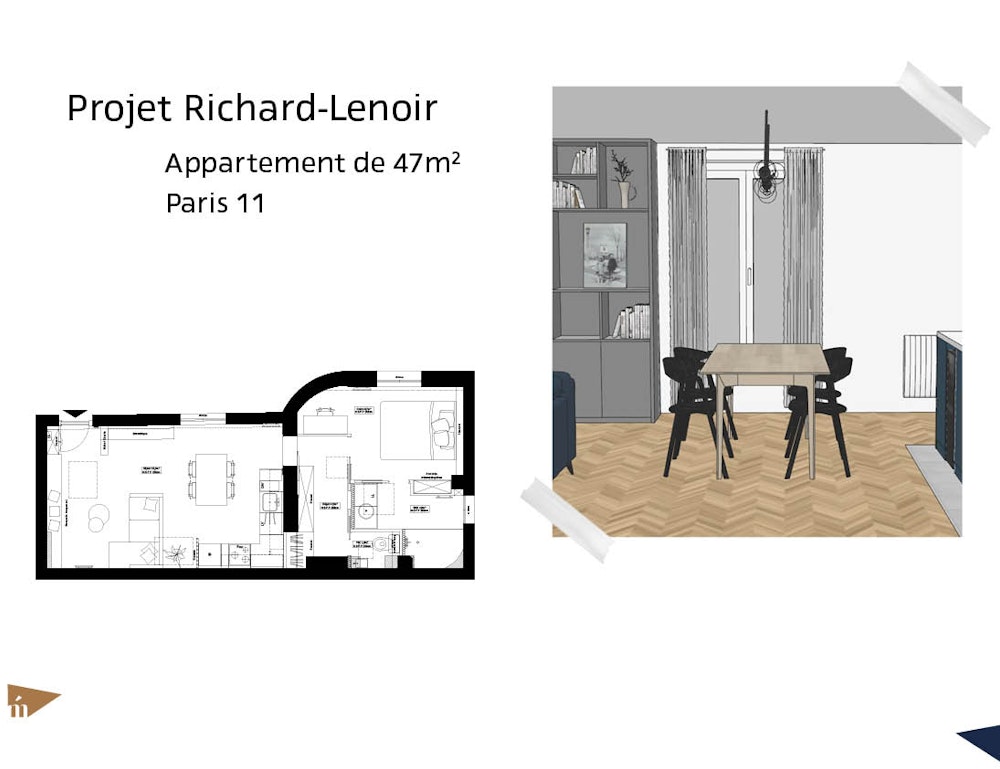 photo Projet Richard-Lenoir - 47m² - Paris 11 Léa Mast - Architecte d'intérieur hemea