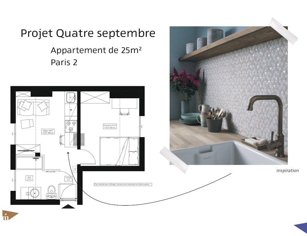 photo Projet Quatre-Septembre - 25 m² - Paris 2 Léa Mast - Architecte d'intérieur hemea
