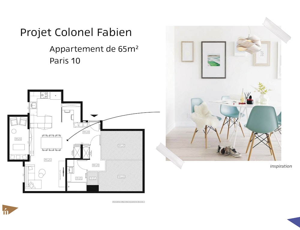 photo Projet Colonel Fabien - Appartement 65 m² - Paris 10 Léa Mast - Architecte d'intérieur hemea