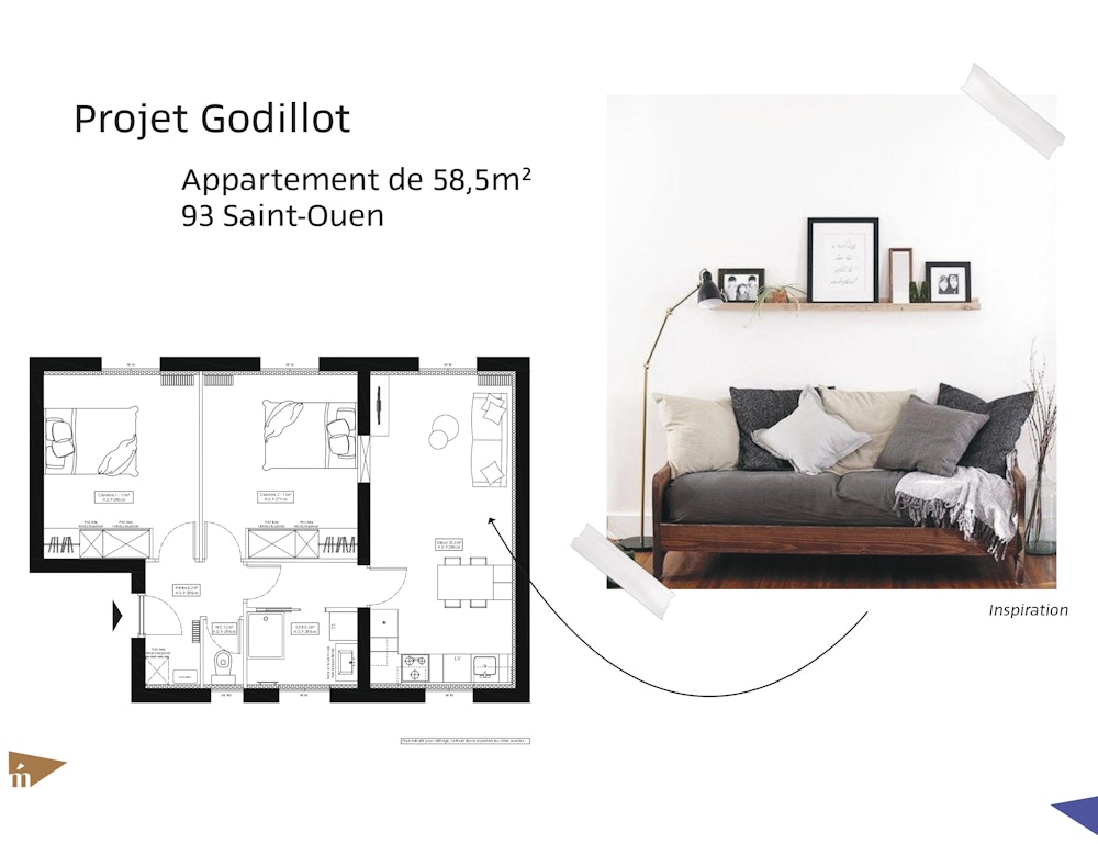 photo Projet Godillot -  Appartement 58 m² - Saint-Ouen Léa Mast - Architecte d'intérieur hemea