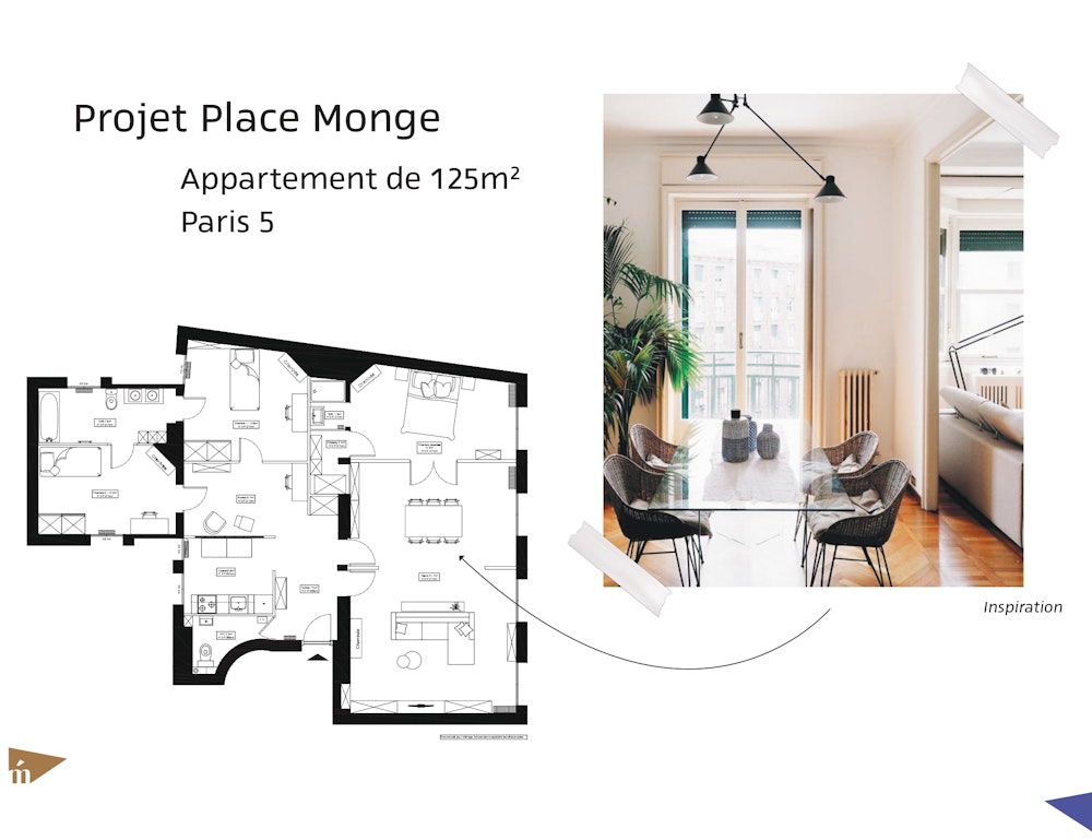 photo Projet place Monge - 125 m² - Paris 5 Léa Mast - Architecte d'intérieur hemea