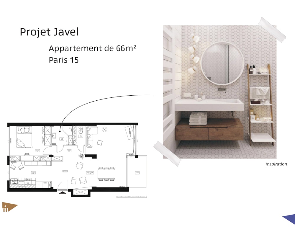 photo Projet Javel - T2 66 m² - Paris 15 Léa Mast - Architecte d'intérieur hemea
