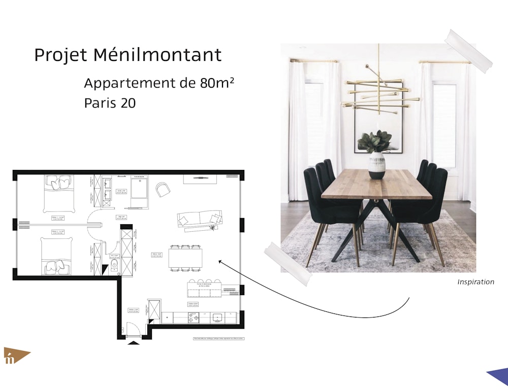 photo Projet Ménilmontant - 80 m² - Paris 20 Léa Mast - Architecte d'intérieur hemea