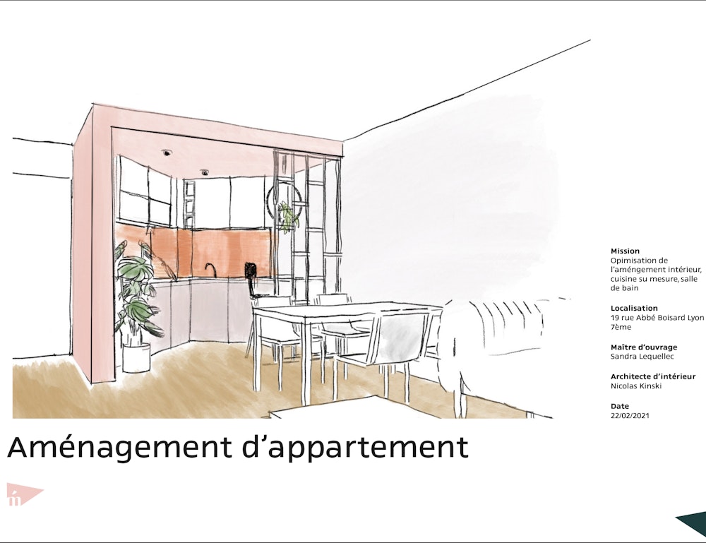 photo Conception et aménagement I appartement Lyon 7 Nicolas KINSKI, Architecte d'intérieur hemea